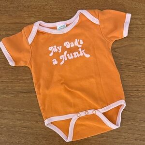 Infant Orange Bodysuit - "My Dad's a Hunk"
